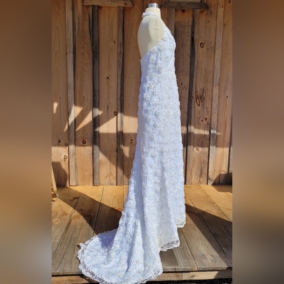 Embellished Halter Wedding Dress David's Bridal Michaelangelo - Picture 4 of 16